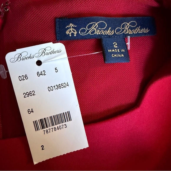 New! Brooks Brothers Red short sleeve sheath Dress Size 2 - 41149 - Picture 9 of 13